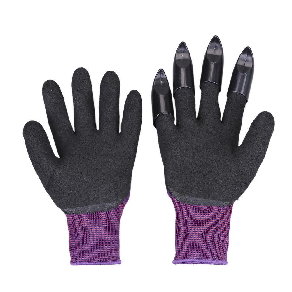 1 paar Garten Handschuhe mit Krallen 4 Kunststoff Garten Gummi Handschuhe Mit Krallen graben Anlage Graben Pflanzung Wasserdichte Arbeits Handschuh draussen