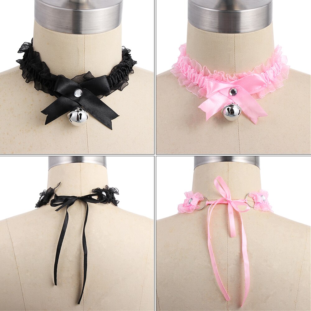 1PC Bogen Knoten Kleine Glocke gotisch Kragen Halsband Werkzeuge Halskette Colar Hals Kleid Anhänger Schmuck Zubehör für Frauen
