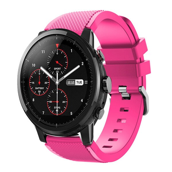 22mm Morbido Gel di Silice Sport Watch Band Strap Per Huami Amazfit Stratos Astuto Della Vigilanza per Amazfit Ritmo Stratos 2/ 2 s Cinghie Braccialetto: Colore rosa