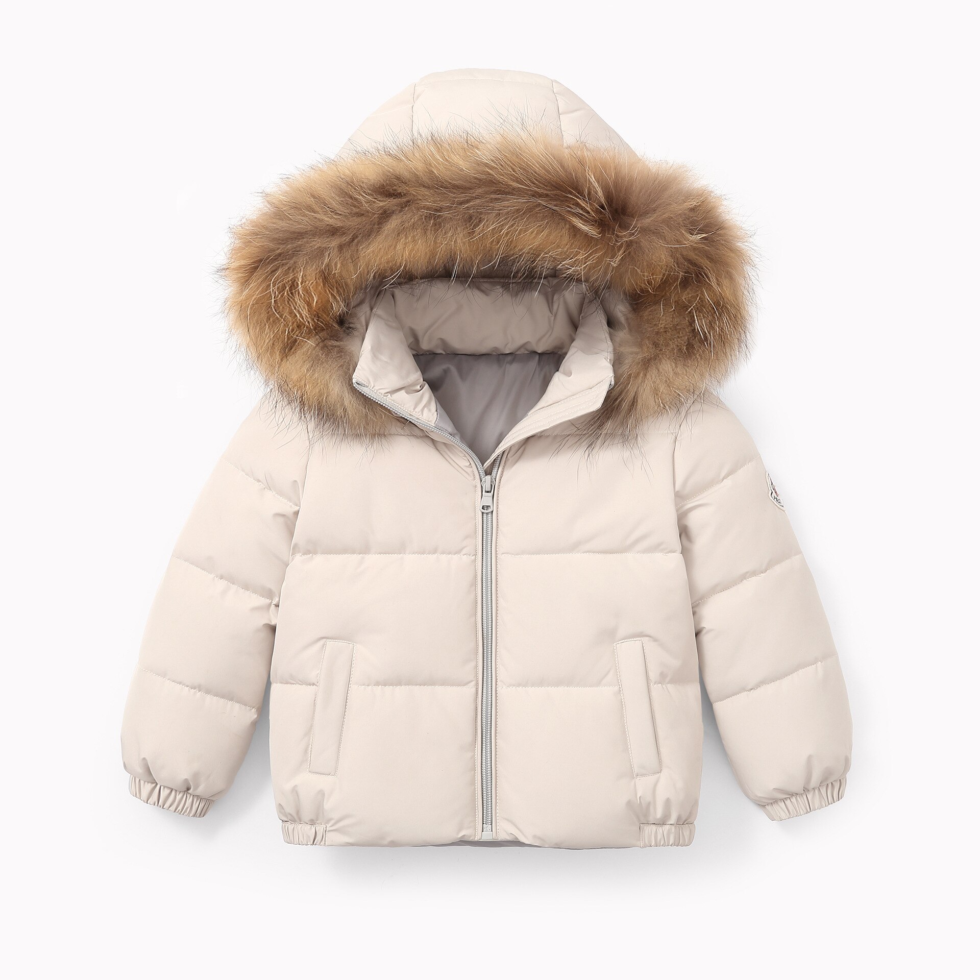 Meisjes Jassen Kinderen Jongens Jas Kinderen Winter Bovenkleding Beneden Jassen Effen Kleur Kids Big Fur Hooded Jassen Kids Sneeuw overalls