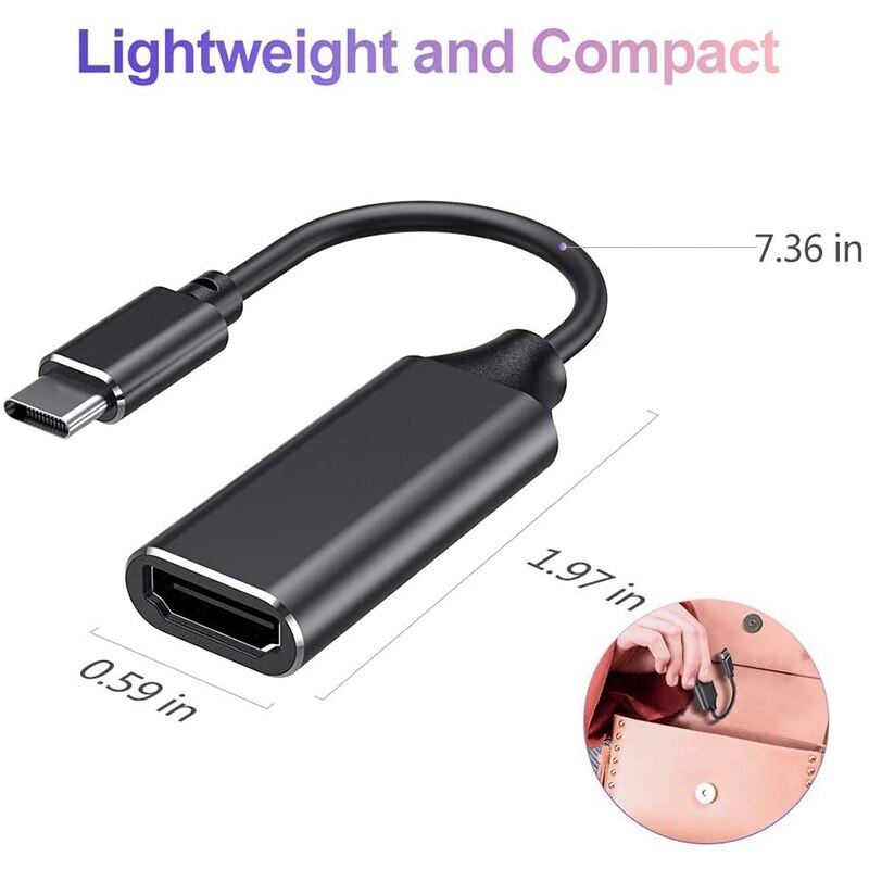 Adaptateur TV USB C vers HDMI, câble HDMI 4K pour/Samsung Galaxy /Huawei Mate 20 P20 Pro type-c vers USB HDMI