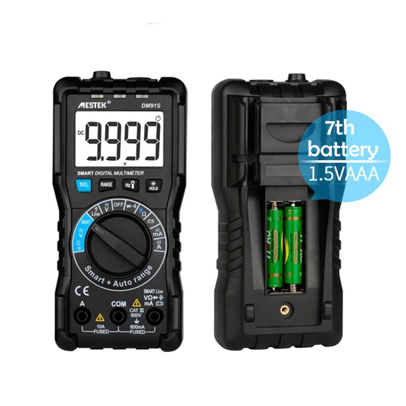 Dm91a mini digitale multimeters, intelligente multimeter, 9999 tellingen, automatisch bereik, spanningsmeter, ampèremeter, multimeter, multitester