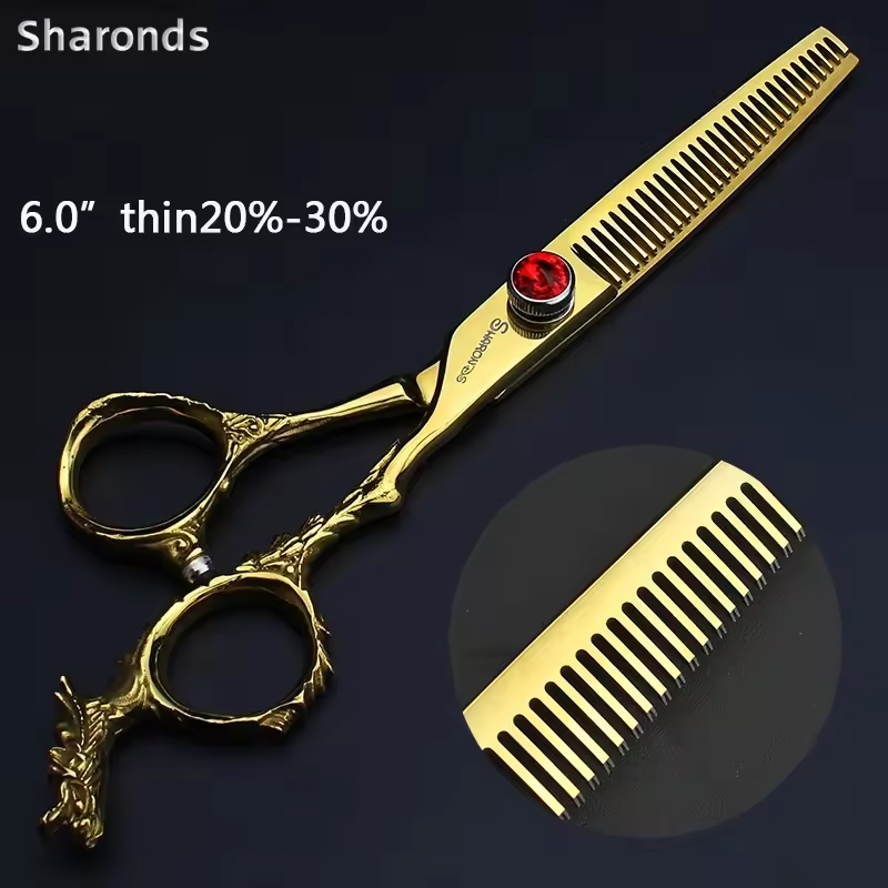 Echte kappersschaar, 6 inch kappersschaar, speciale schaar voor haarstylisten, schaar met platte tanden.: Paars