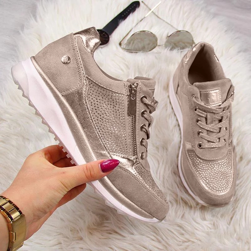 Litthing Women Shoes Sneakers Zipper Platform Trainers Casual Lace-Up Tenis Feminino Zapatos De Mujer Womens Sneakers