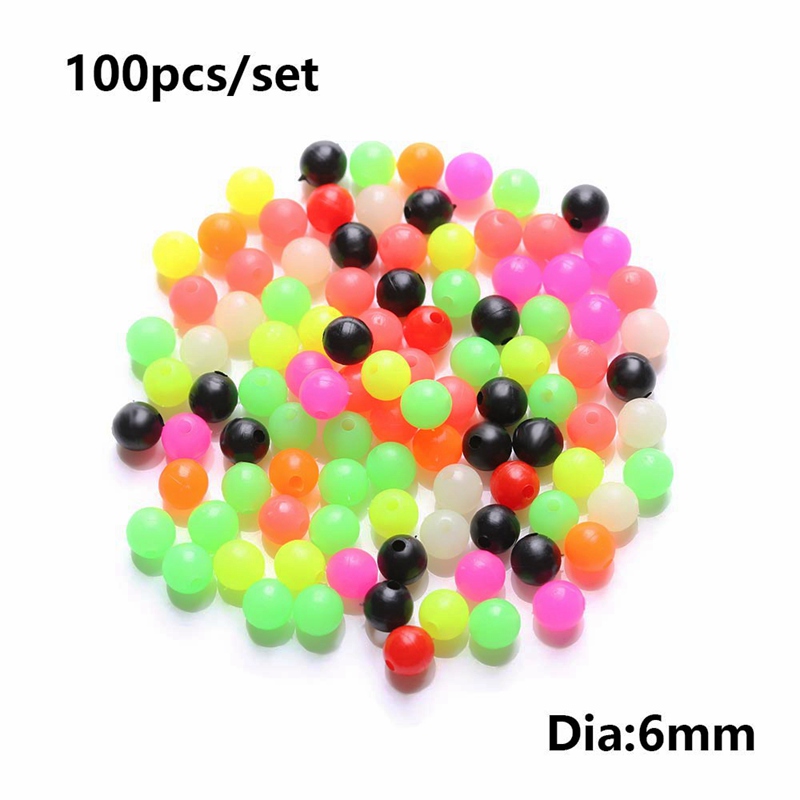100 stk runde blandet farve pe plast kryds propper perler til karper rig fisk lokkemad perler udendørs fiskeri lokker tackle tilbehør: 6mm