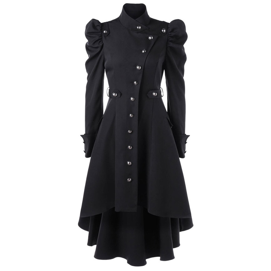 Kappa dam vintage steampunk lång kappa gotisk överrock dam retro jacka lyxmärke laxstjärtsväst femme