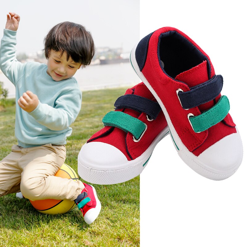 Kushyshoo peutersneakers kinderen meisjes zachte sportschoenen rode dubbele haak kinderschoenen jongens sneakers canvas schoenen kinderen
