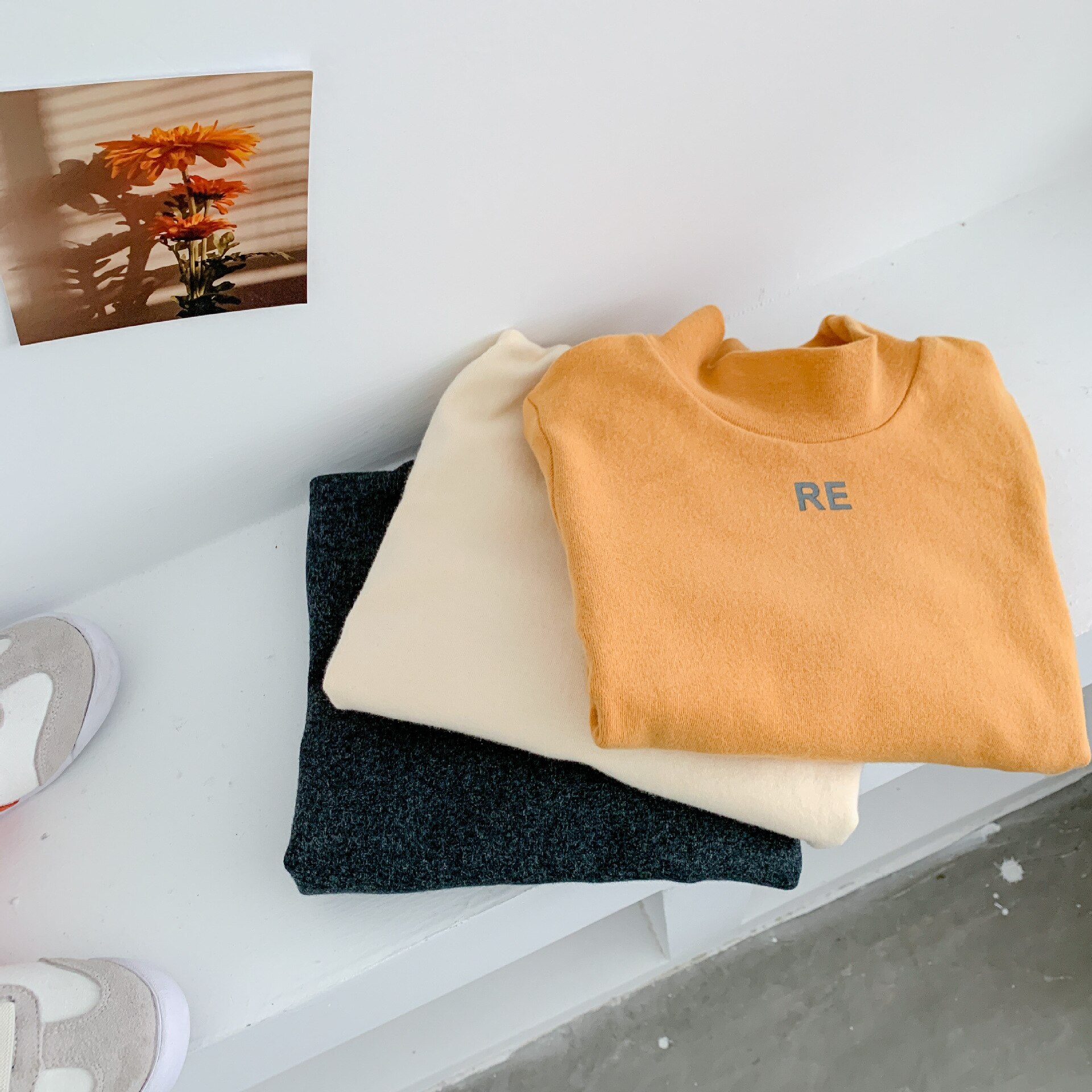 Efterår piger langærmet t-shirt børn bomuldstoppe piger top