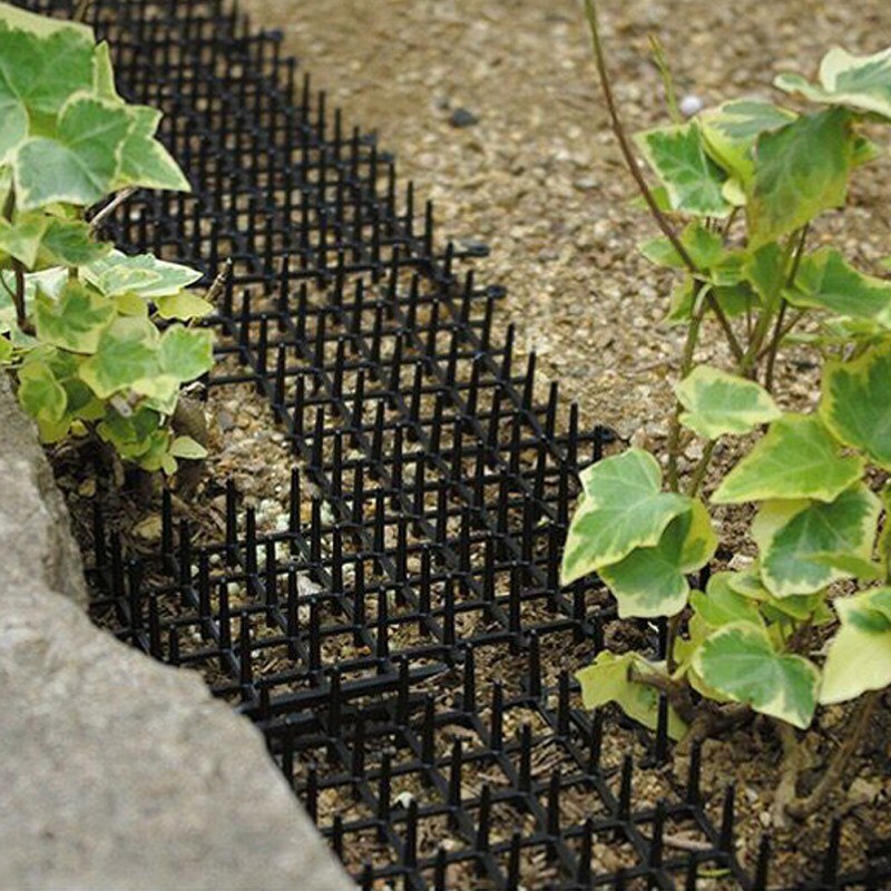 Estera de espino de gato estera de plástico Anti-gato espino para proteger gatos de plantas y flores valla protectora de uñas para jardín