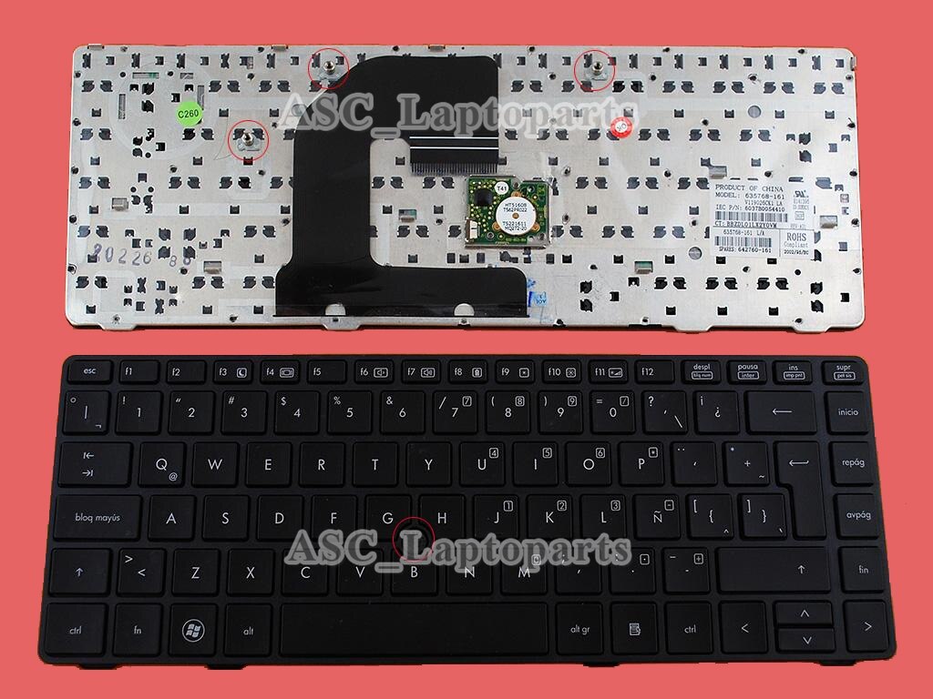 Laitn Spanish Español Teclado Keyboard For HP Elitebook 8460P 8460W 8470P 8470W Black Frame Black With Point Stick: Latin Spanish