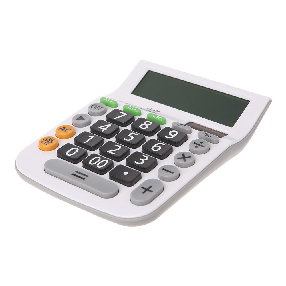 100% Brand and 12-Digit Solar Battery Dual Power Large Display Office Desktop Calculator CT-628