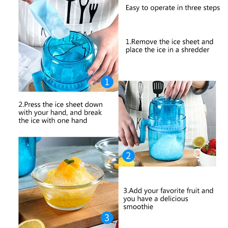 Ice Shaver and Snow Cone Machine, Premium Portable Manual Ice Crusher and Shaved Ice Machine with Free Ice Cube Trays-BPA Free