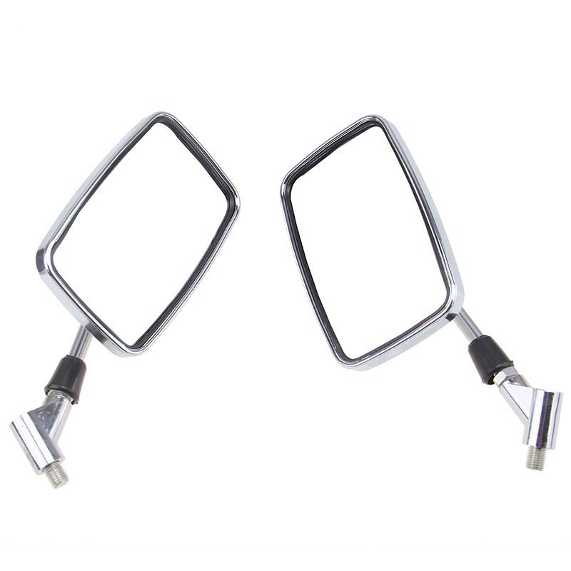 Chrom Spiegel Motorrad Zubehör 10mm Universal- Rechteck Elektrische Rolle Cafe Rennfahrer Motor- Kreuzer Zerhacker Seite Rückspiegel