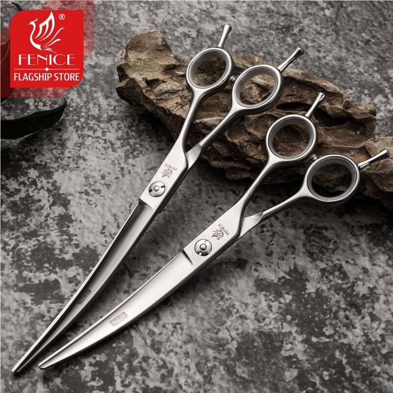 Fenice Curved Scissors Grooming Scissors for Dogs/Cats Pet Shears