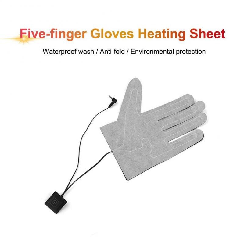 USB Beheizte Handschuhe Winter Warme Fünf-Finger Handschuhe Heizung Pad Elektrische Heizung Film Drei-Level Einstellung Handschuh Heizung blatt
