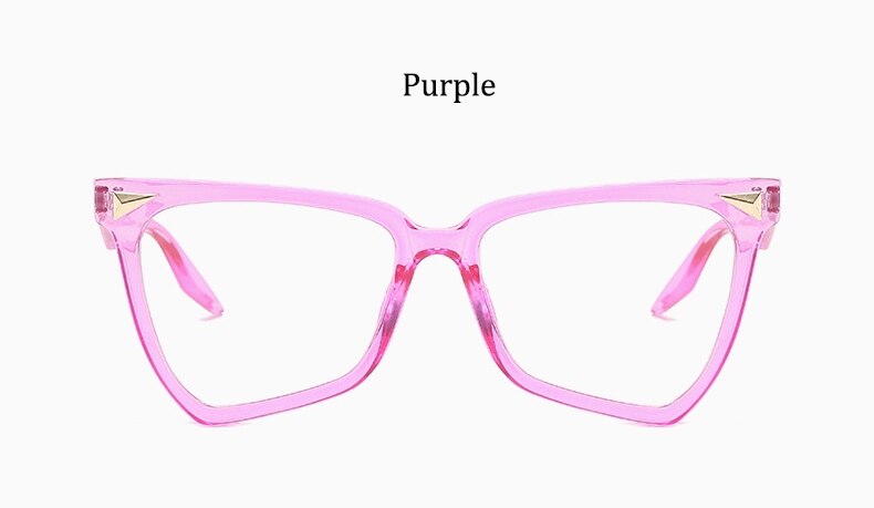 Lunettes en œil de chat Transparent pour femmes, monture tendance, de luxe, de styliste, couleur, pour ordinateur,: Purple