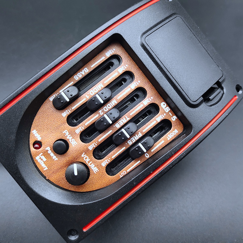 Plast 5-- bands tonkontroller eq equalizer stämapparat piezo pickup akustisk gitarr förkopplad förförstärkare gitarrdelar tillbehör