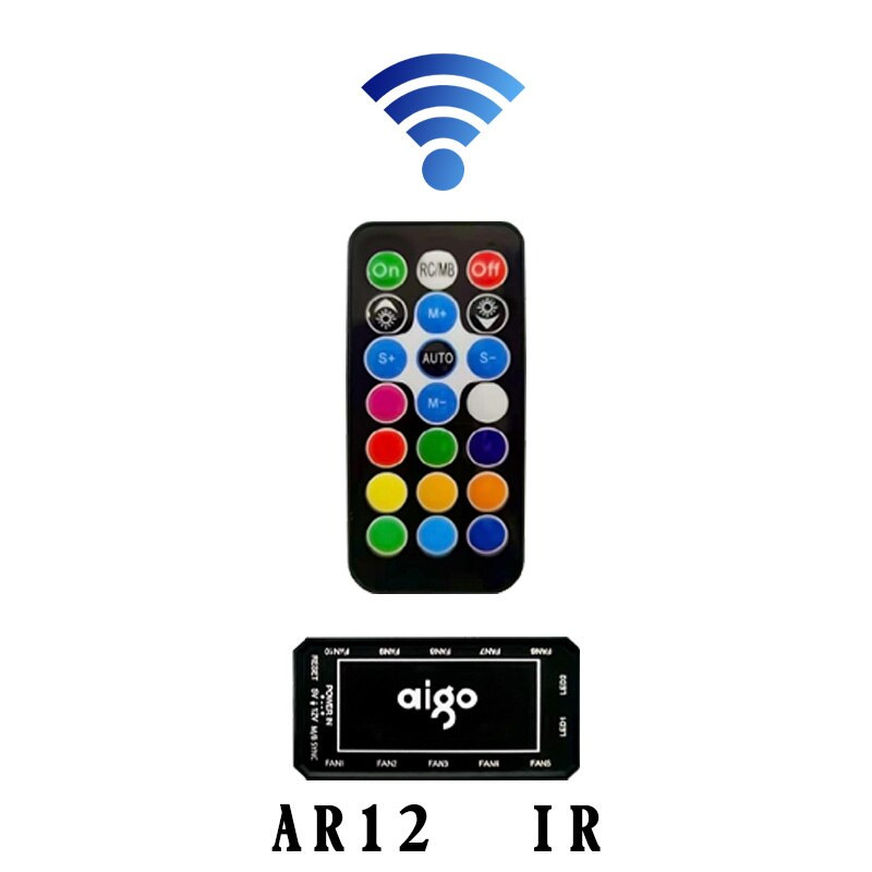 Aigo AR12 Cooler PC Cooling Argb Fan RGB Fan 120mm Fan Cooler RGB Cooling Argb Mute IR AURA SYNC Computer Gaming Fans For PC: IR