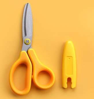 Kind Veiligheid Schaar Met Beschermhoes Handmatige Papier-cut Ronde Hoofd Huishoudelijke Art Draagbare Draagbare Papier Cutter: NO4