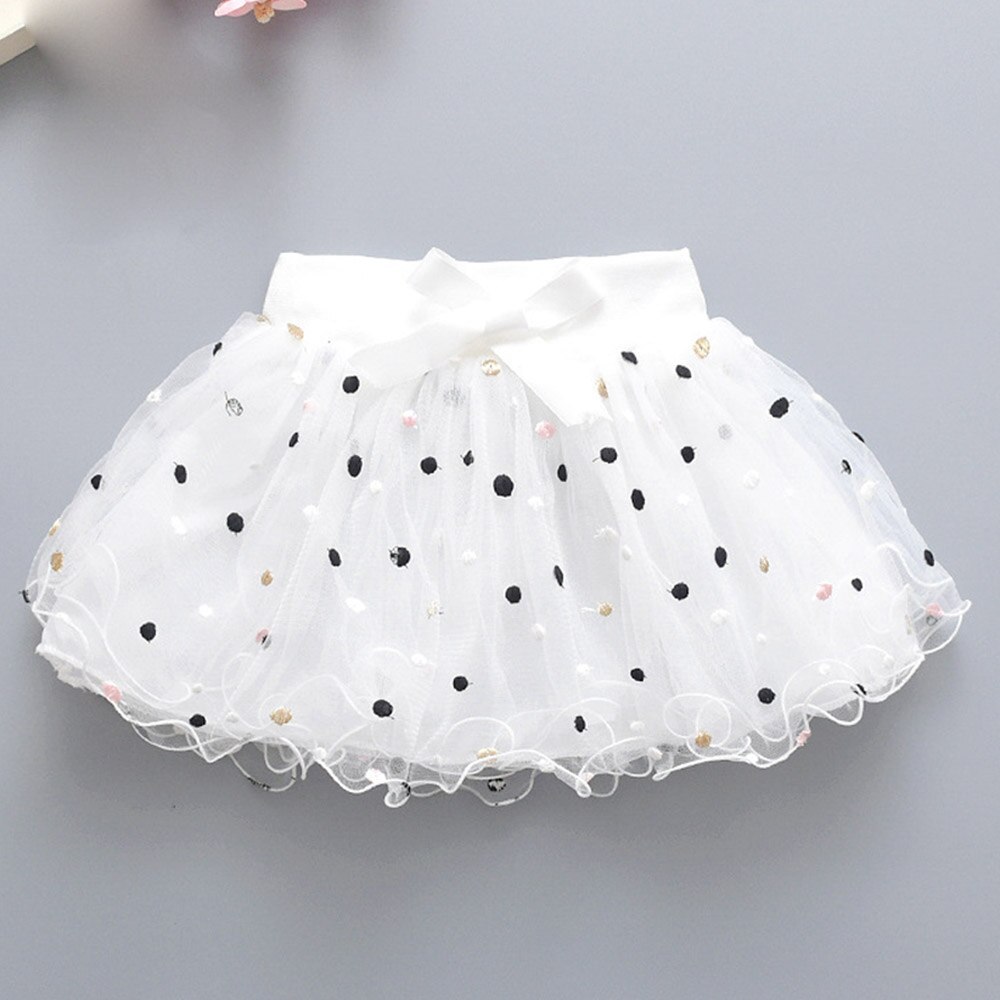Halilo Baby Meisje Tule Rok Boog Mesh Prinses Kostuums Kinderen Tutu Rokken Voor Meisjes Verjaardag Party Baby Kleding: WHITE / 9m
