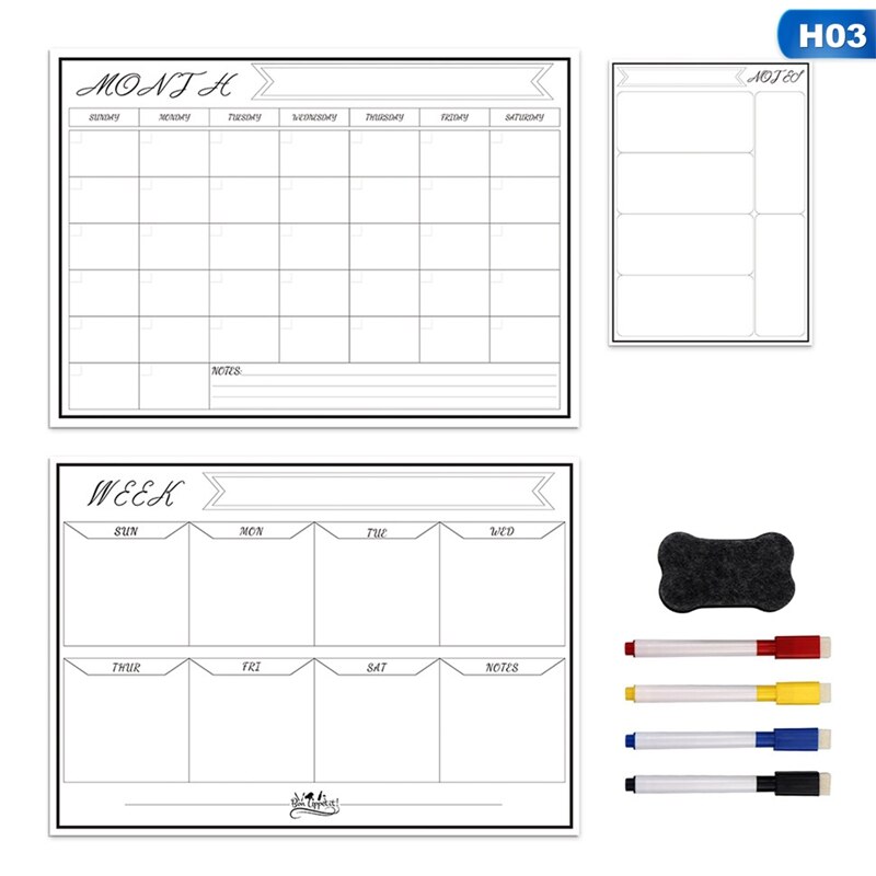 Office Day Week And Month Planner Magnetic Schedule Whiteboard Week Planner Set For Office School Home Refrigerator Stickers: H03