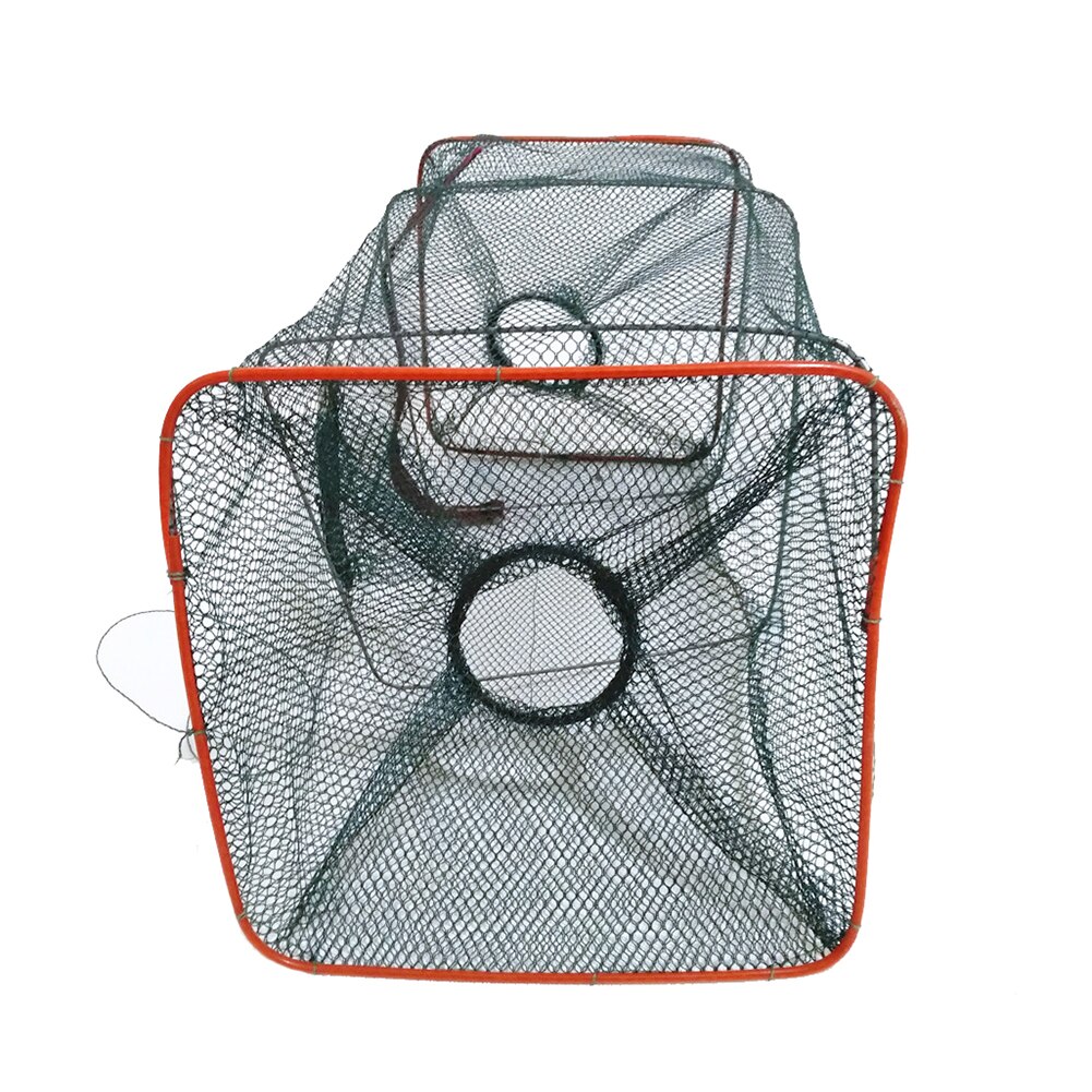 Red de pesca en para cangrejo, gambas de señuelo para pesca, trampa de inmersión fundida, jaula de red plegable, herramienta de pesca de