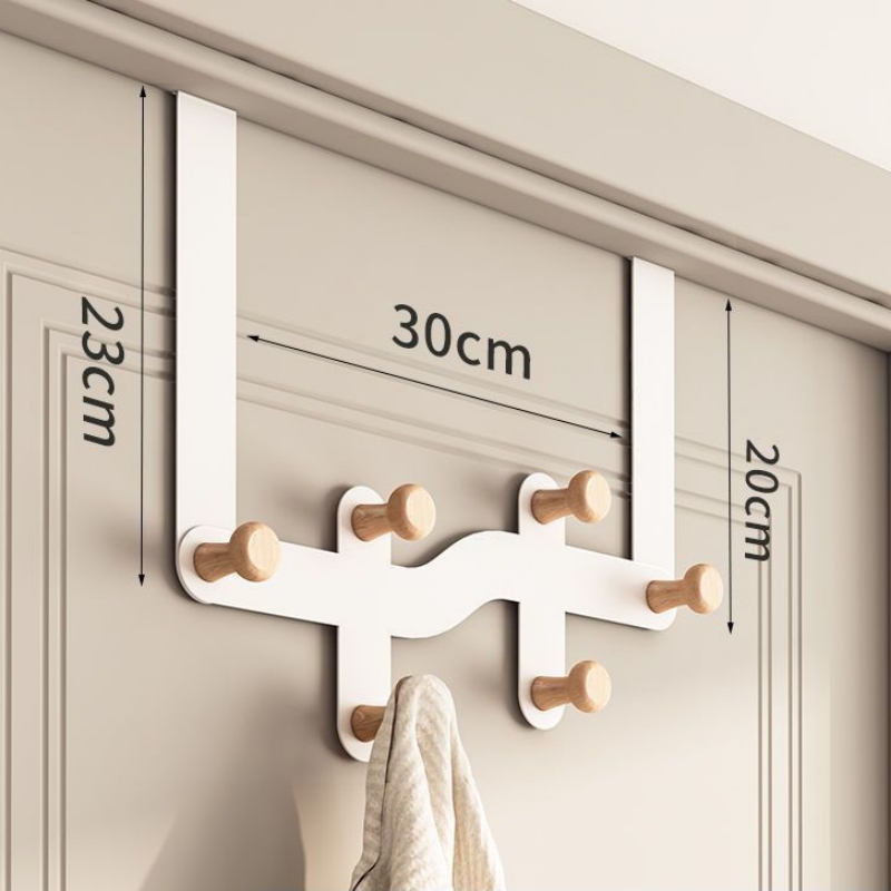 Houten opberghaken boven de deur Haken Kleding Jas Hoed Handdoekhanger Home Organizer Rack Badkamer Keuken Accessoires Houder