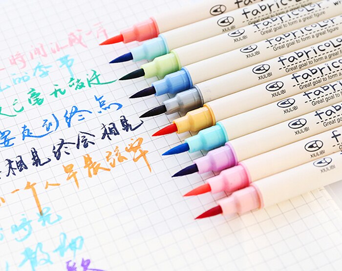 10 kleuren/set art Marker Pen kalligrafie tekening Scrapbooking Ambachten Zachte Borstel Pen Art Marker Pen Voor Briefpapier School levert