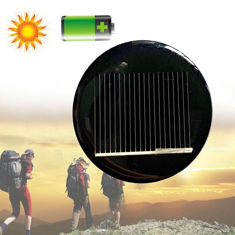 Round Black Solar Panel Polycrystalline Silicon Glue Diy Powered For Charging Dc Models Batteries And Board Cellphone S C2O2