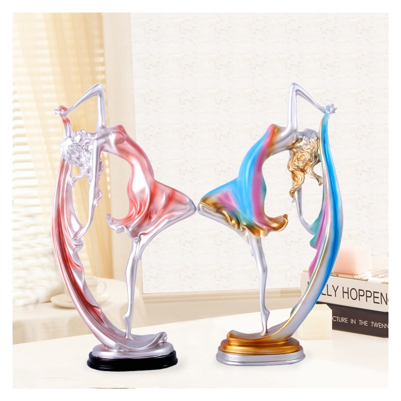 GAOBEI Beautiful Dancing Girl Home Decoration Accessories Statue Sculpture Resin Desktop Crafts Statues For Decoration