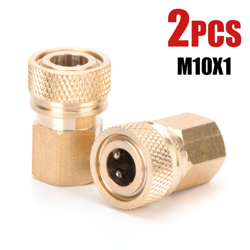 M10x1 Draad Vrouwelijke Quick Release Disconnect 8Mm Air Bijvullen Koppeling Sockets Koperen Fittingen Regelmatige Stijl 40mpa 2 Stks/set: Default Title
