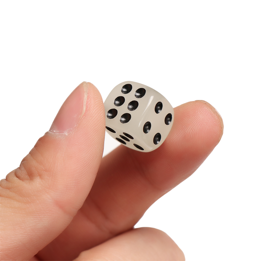 5PCS 14mm 6 Sides Acrylic Luminous Round Corner Noctilucent Dice Cubes KTV Entertainment Game Camping Drinking Dices Tools