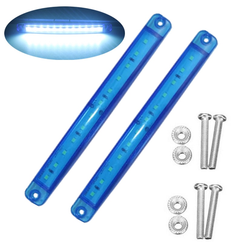 2 stk blå lampe 24 v lastbil led markeringslys trailer lys lys led sidemarkering belysning markør led parkeringslys til trailere