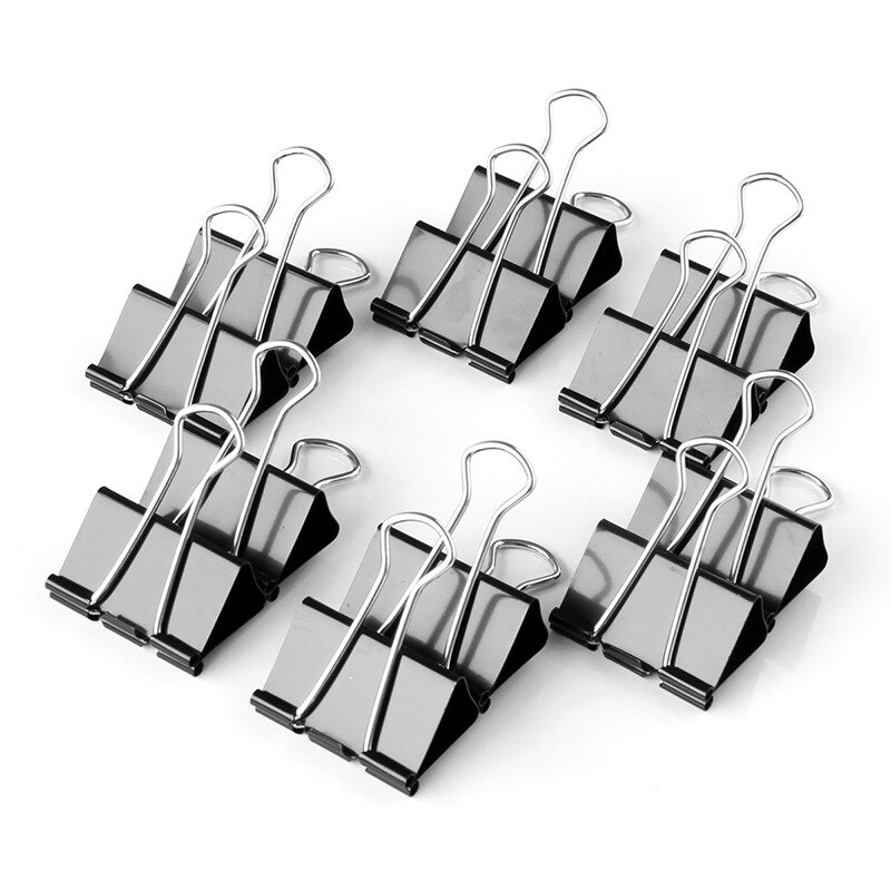 12Pcs Elliot Clip Ordner Große Schwalbenschwanz Clips 50mm Bill Clip Schwarz Datei Eisen Clip für Finanz Büro Liefert