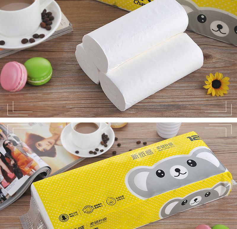 12 Rolls Toilet Paper Silky Smooth Soft Virgin Wood Pulp Paper 4-Ply Tissues