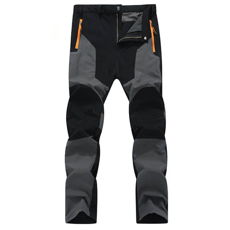 Pantalones de senderismo de verano para hombre, resistentes al desgaste, prevención de salpicaduras de agua, secado rápido, a prueba de rayos UV, elásticos, finos, para acampar, AD145: XXXL / Negro