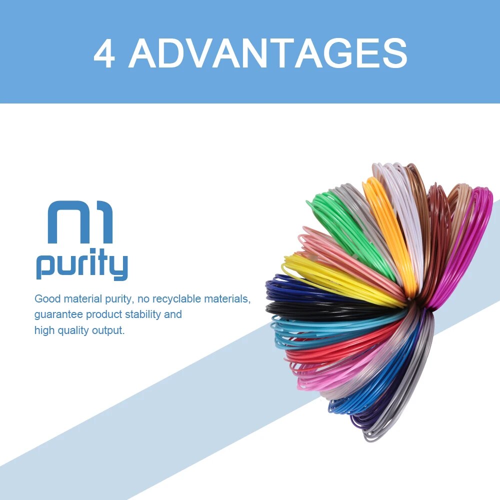 5m 20 farver 3d pen refills pla 3d pen printkabler 3d printerfilament printmaterialer højpræcisionsprinterkabel