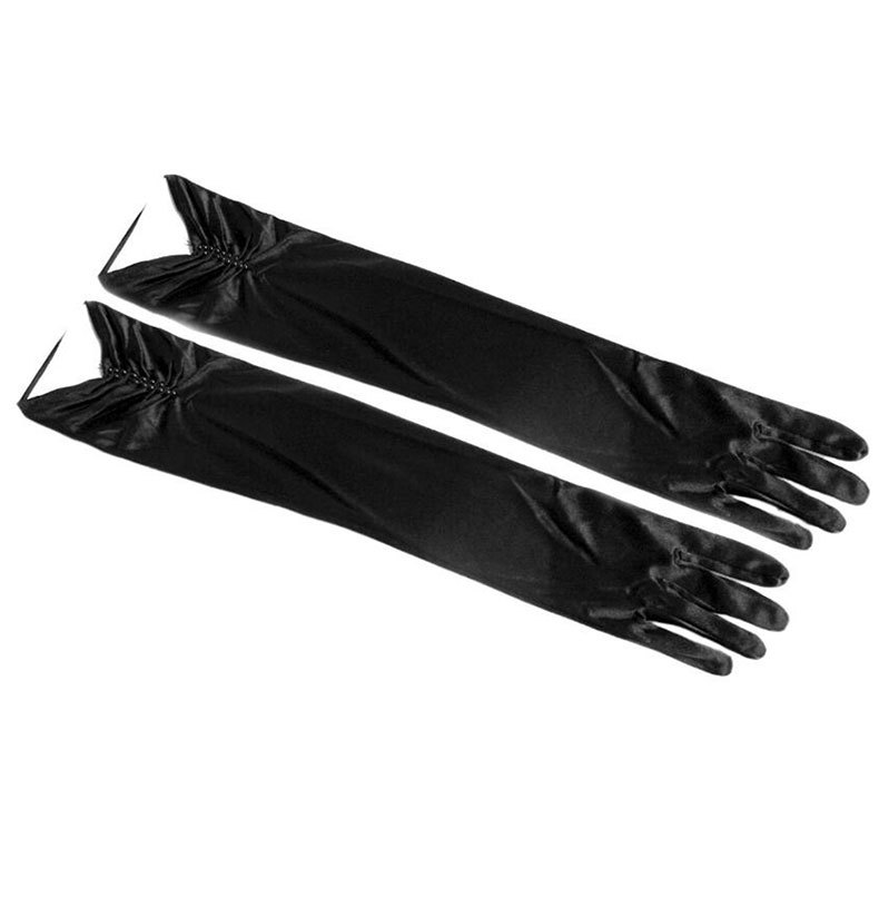 Rękawiczki ślubne zroszony z palcami Rękawiczki panny młodej Guantes Akcesoria ślubne: czarny