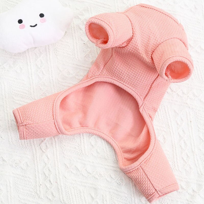 Pink Blue Cat Pajamas Dog Clothes Hoodie Jumpsuit Tracksuit Embroidery Dog Pyjamas Overalls For Small Dogs Chihuahua Yorkie 2XL