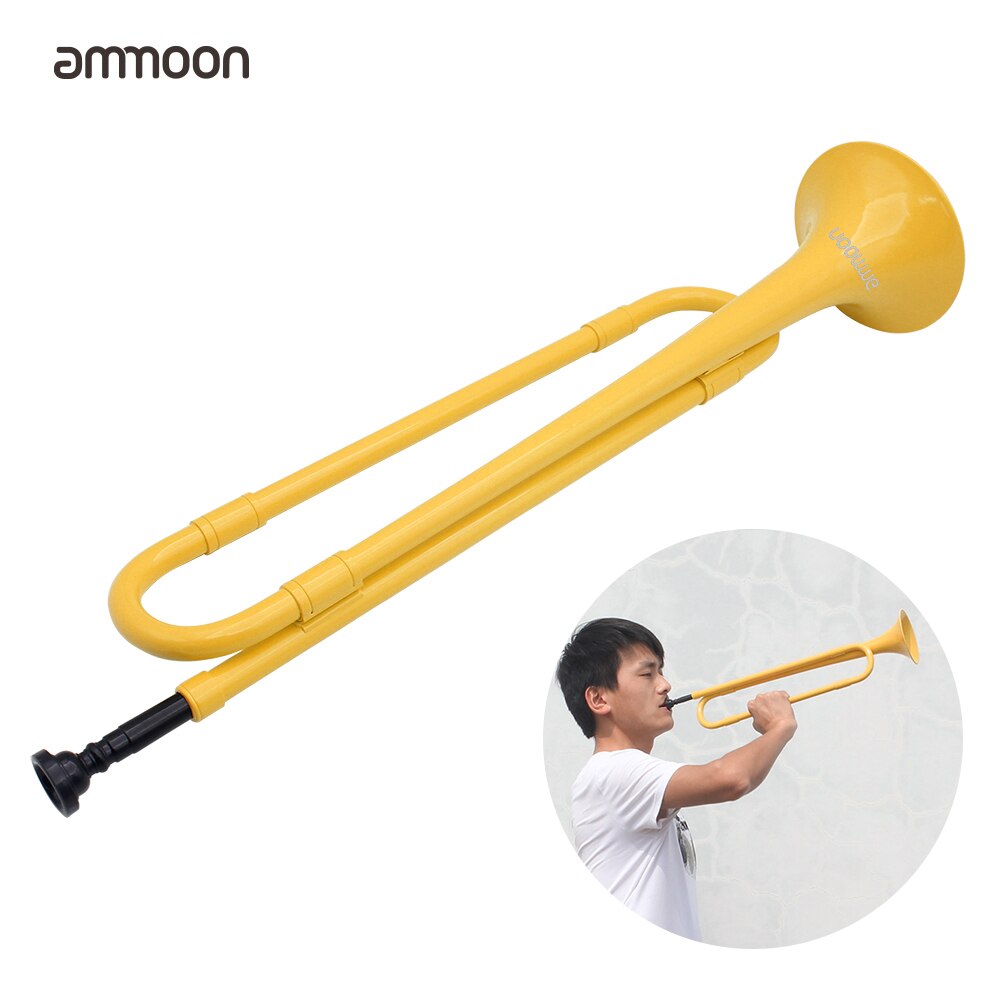 Ammoon B Platte Bugle Cavalerie Trompet Plastic Met Mondstuk Voor Band School Student