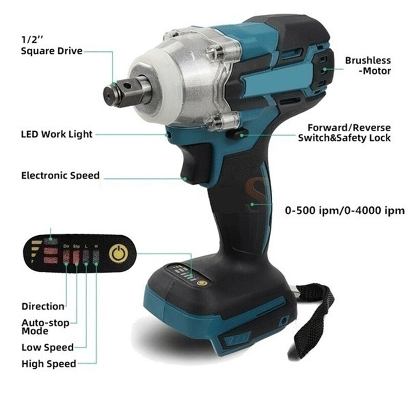 18V Tool 1000 N. M 3 Soorten Hoofden Top Makita DTW285 1/2 "Torque Oplaadbare Slagmoersleutel Niet Batterijen Bevatten
