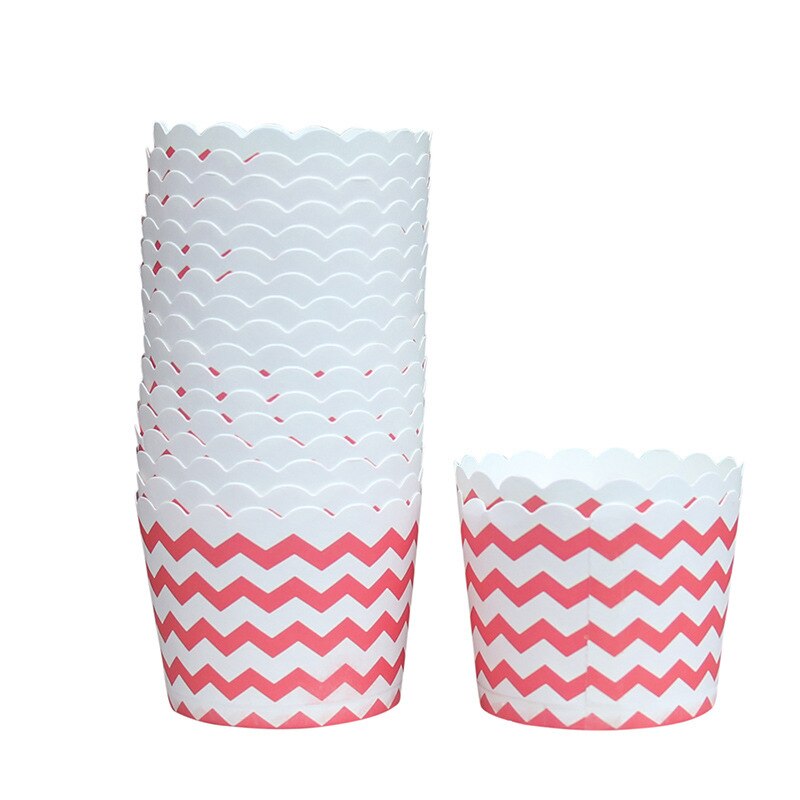 50pcs Pink Waves Cupcake Paper Baking Cups Muffins Cupcake Liner Baking Cups Cases Cake Mold Forms Cup Tray Decorating Tools