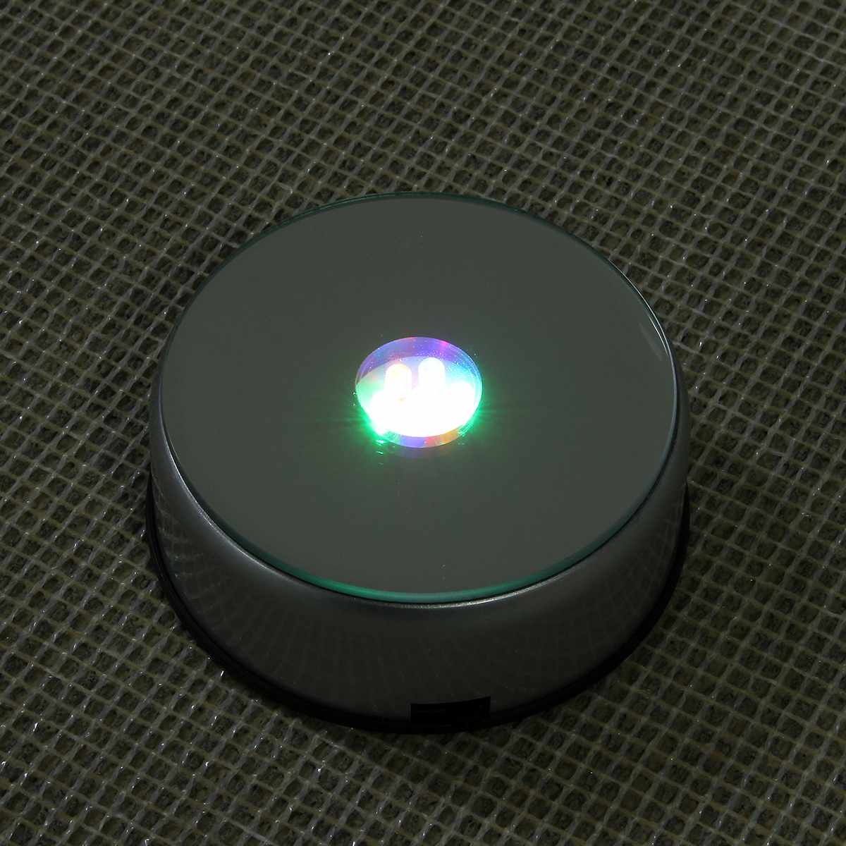 7 LED Light Colorful Luminous Base Electric Light Rotating Base Display Stand Crystal Light Base Ornament with Adapter
