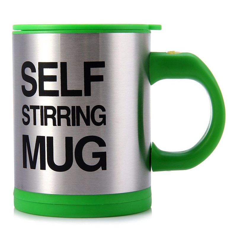 Tasse de boisson chaude électrique isolée par Double de la tasse 400ml de café d'agitation d'individu avec la couverture de tasse: Green