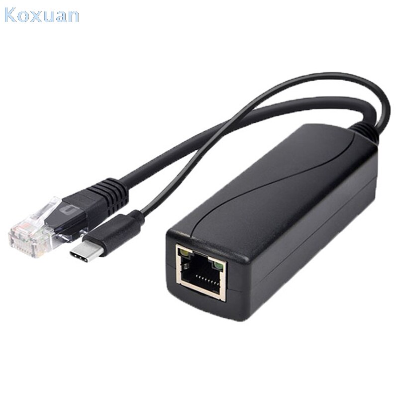 TYPE-c poe splitter usb 48v to 5v power over ethernet 802.3af for raspberry
