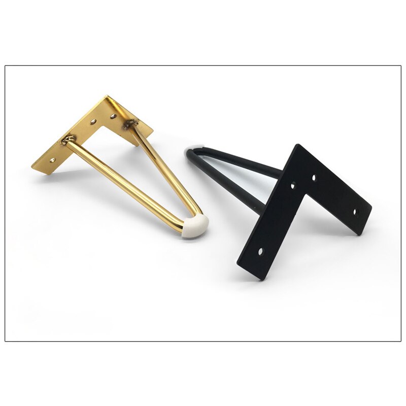 4 stk / sæt metal hårnål bord skrivebord ben med beskytter diy møbler hardware til sofa skab stole