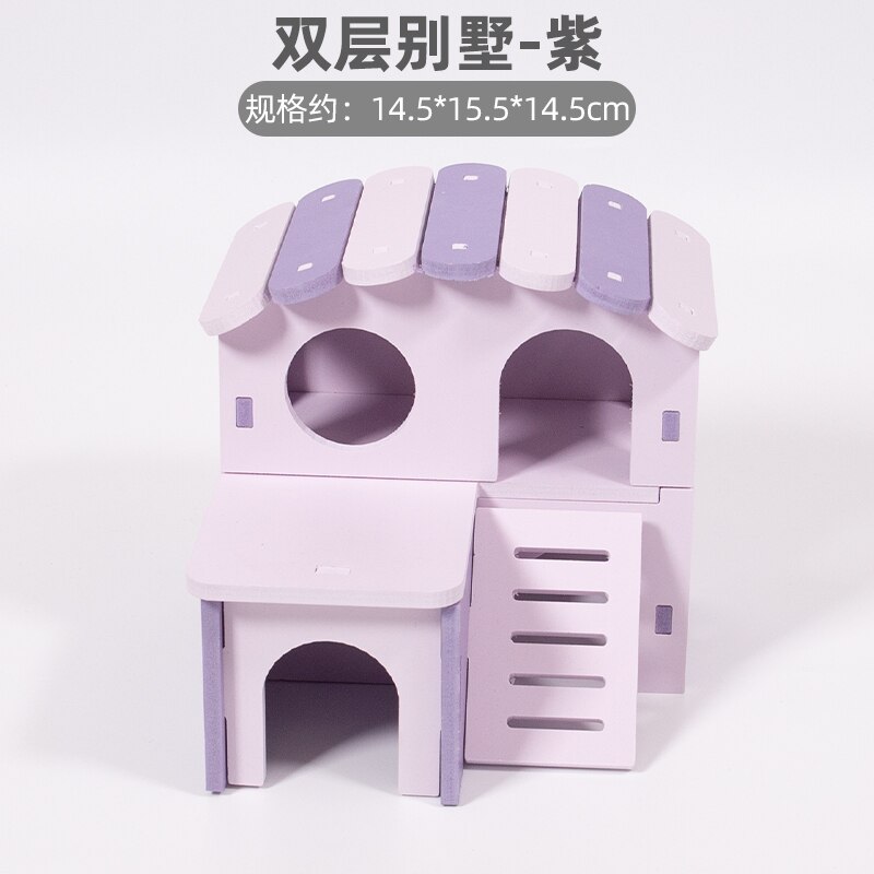 Zabawka dla chomika drewniane meble dla majsterkowiczów kołowrotek do slajdów drewniane gniazdo mały domek raj Djungarian Hamster Villa House Supplies: Czekolada
