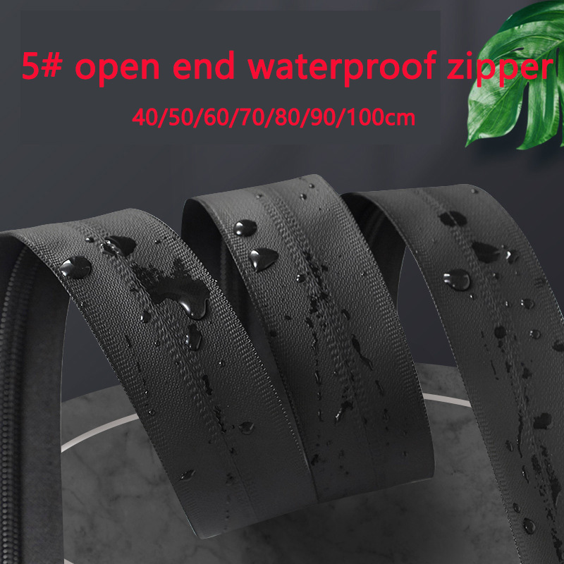 5# Nylon Waterproof Zippers Black TPU Double Slider DIY Sewing Jacket Bag Invisible Zipper Repair Accessory 50/60/70/80/90/100cm