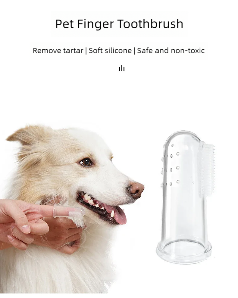 Limpieza de dientes para perros, cepillo de dientes súper suave para dedos, herramienta para dientes transparentes, limpieza de gatos, suministros para cachorros y mascotas, accesorios