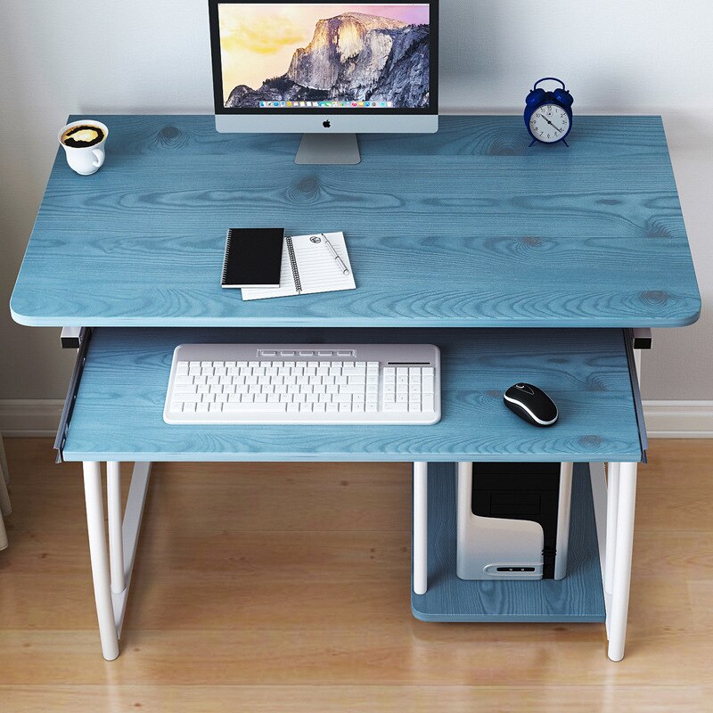 JOYOLOVE Modern Computer Desk Workstation Study Writing Table Home Office Furniture With Keyboard Bracket PC Metal 71cm